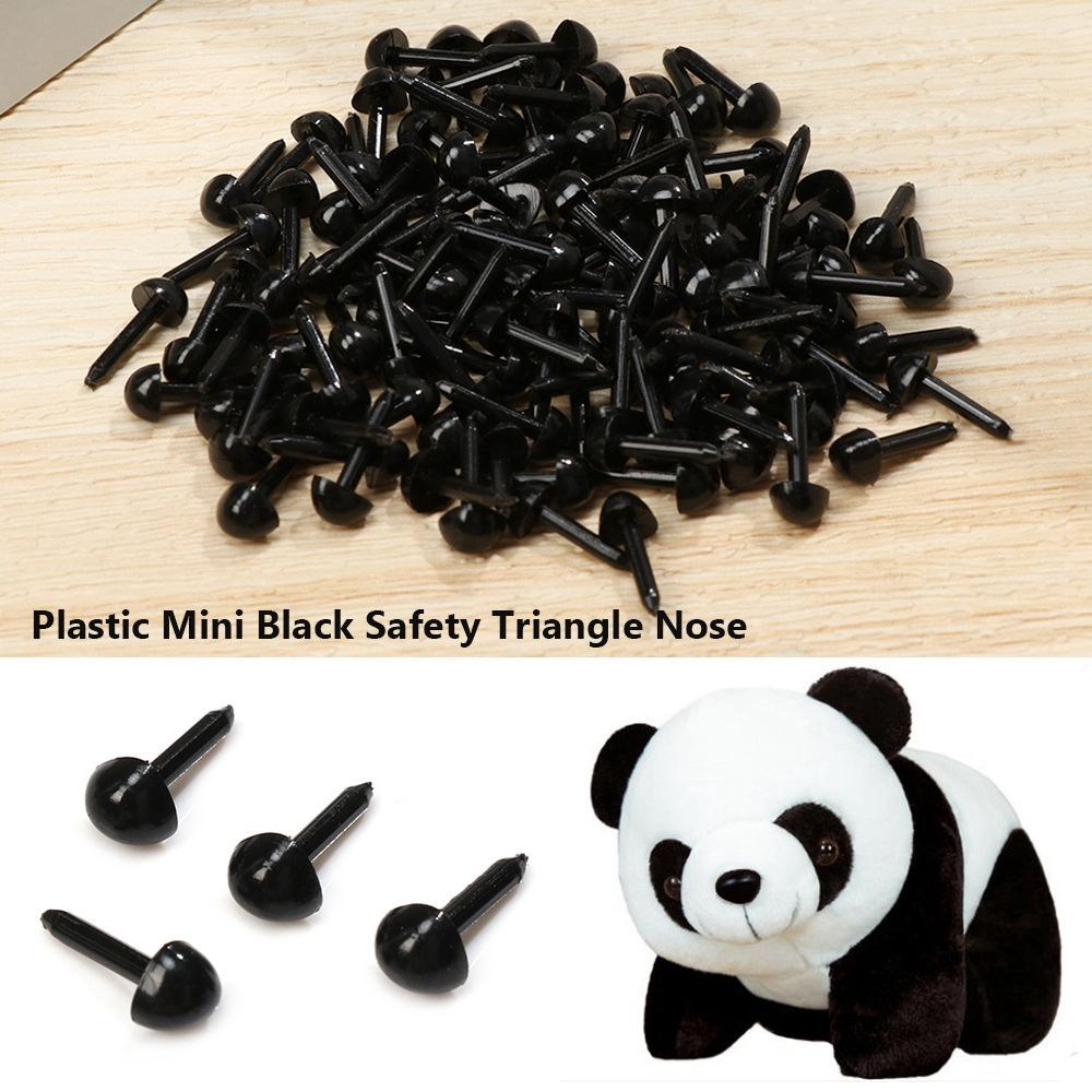 100 pçs/saco 4.5x5.5mm plástico mini preto triângulo de segurança nariz para boneca para cão de pelúcia recheado diy boneca animais boneca de pelúcia