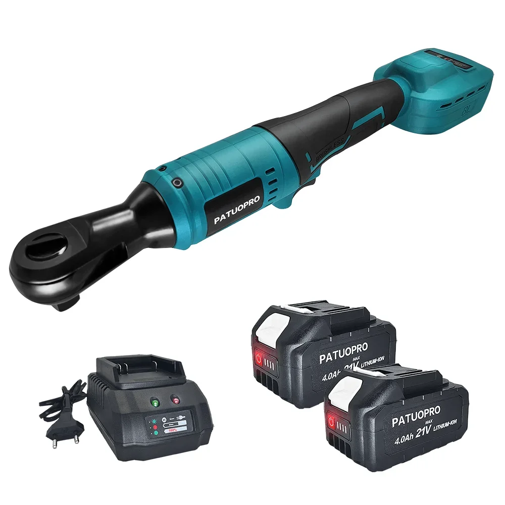 PATUOPRO 100N.m Brushless Electric Ratchet Wrench 1/2 Inch Cordless Driver Removal Screw Nut Power Tools For Makita 18V Battery