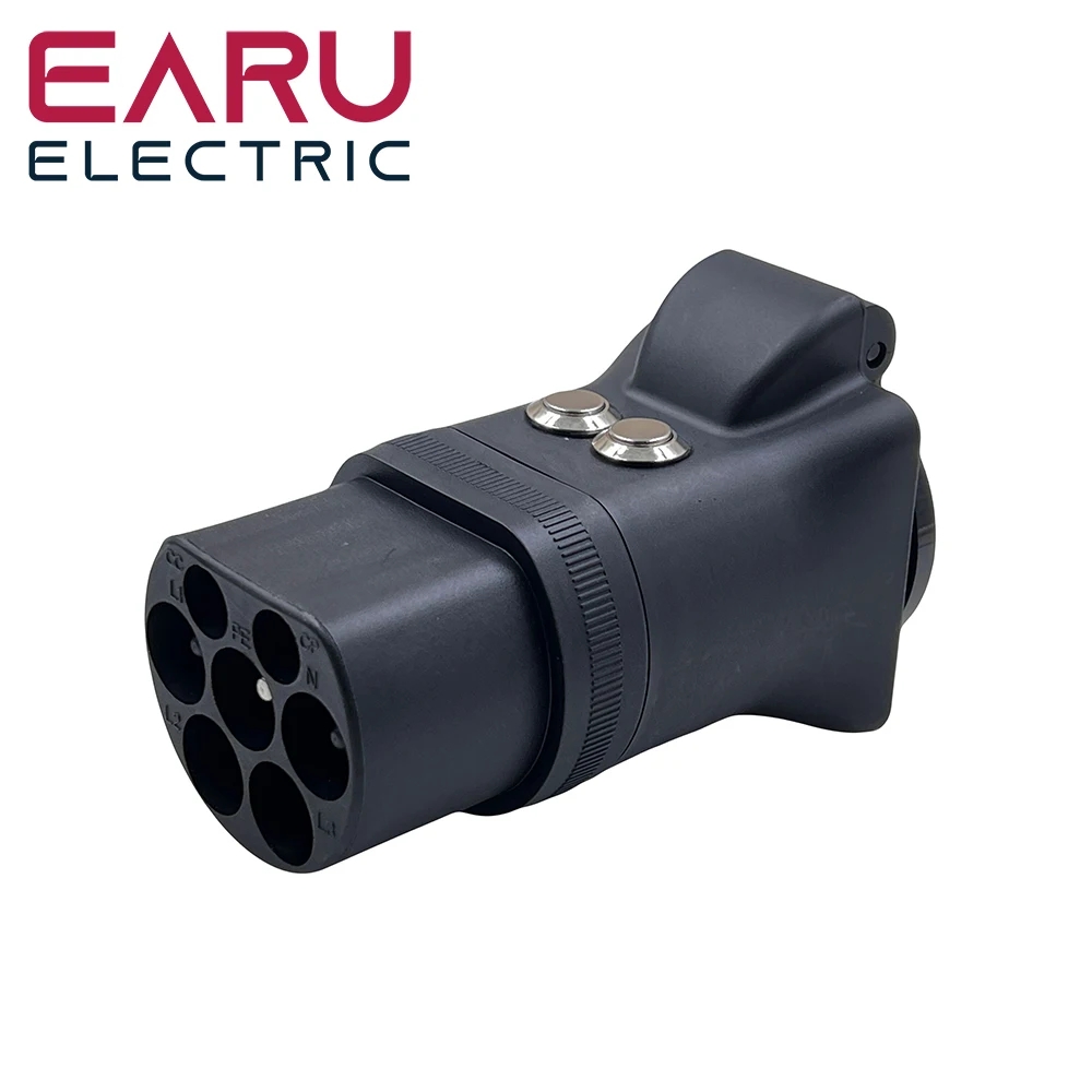 Com interruptor novo portátil 220v tipo 2 plugue macho para soquete schuko ev adaptador de carregamento para carregador ev conector ev