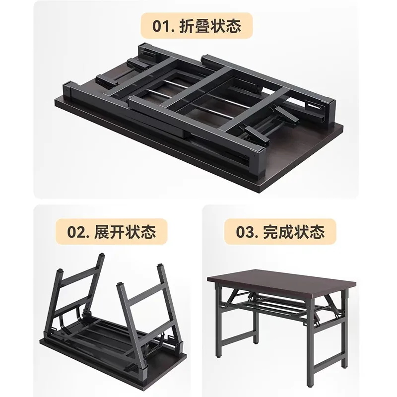 80 * 40 * 75Cm Home Desk, Simple Learning and Writing Table, Portable Foldable Rectangular Training Table, Non-space Workbench