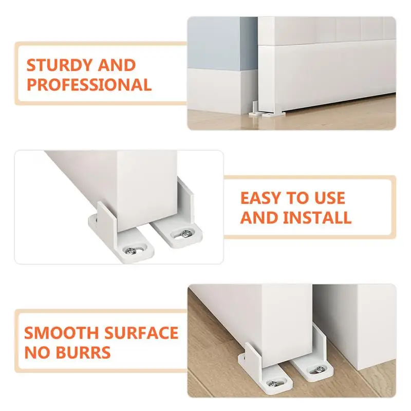 Barn Door Floor Guide Sliding Door Bottom Floor Guide Stopper Hardware Part for Rolling Sliding Cabinet Doors Smooth Silent