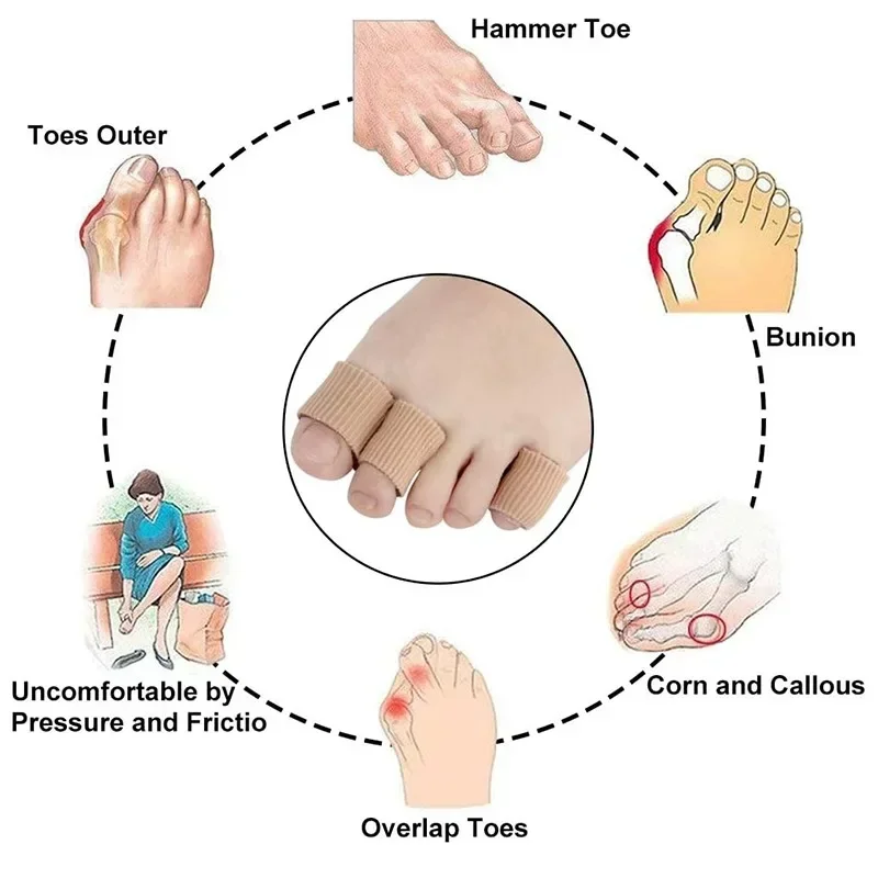 Mangas de gel para dedos dos pés/digos |   Proteção para bolhas de milho |   Capas anti-atrito para salto alto |   Protetores reforçados com fibra