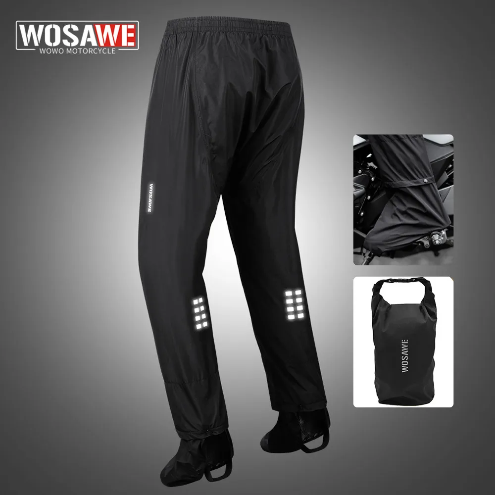 WOSAWE Reflektierende undurchlässige Regenmäntel Damen/Herren Regenhose Outdoor Wasserdichte Hose Motorrad Angeln Camping Regenhose