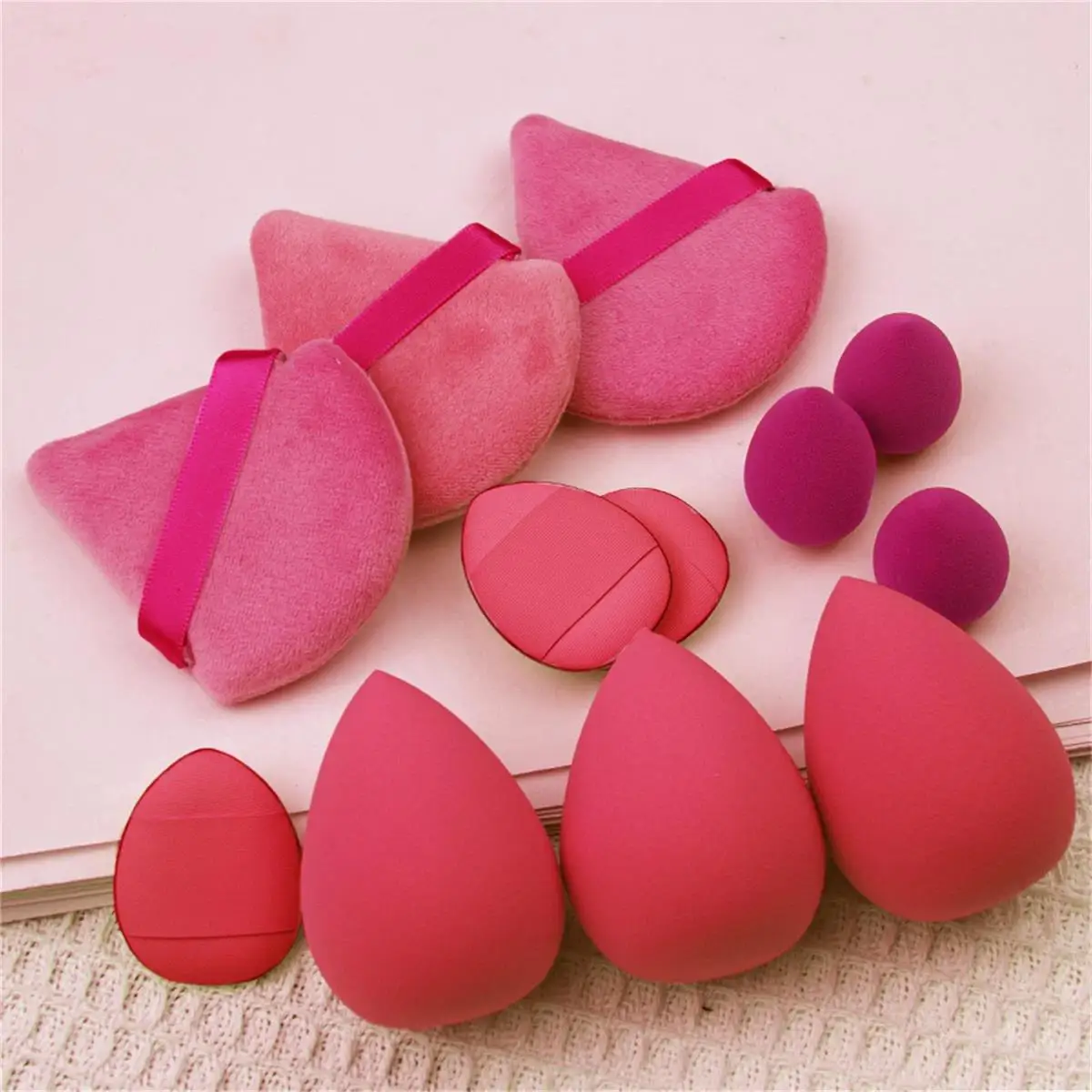 Set combinato piccolo, medio e grande da 12 pezzi Makeup Puff Essential per principianti