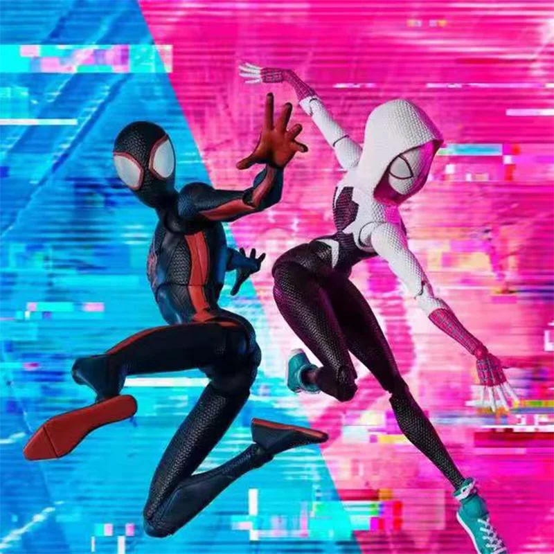 100% Asli Bandai S.H.Figuarts Shf Spider-Man Miles Morales Gwen Di Spider Verse 1610 ROOFTOP Asli Dalam Stok Gambar
