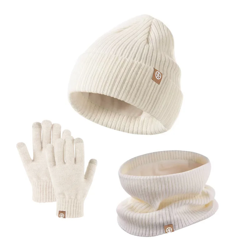 2025 Guanti lavorati a maglia per bambini caldi Cappelli Sciarpe Set da 3 pezzi Cappelli caldi invernali per esterni Set da tre pezzi Regali all'ingrosso