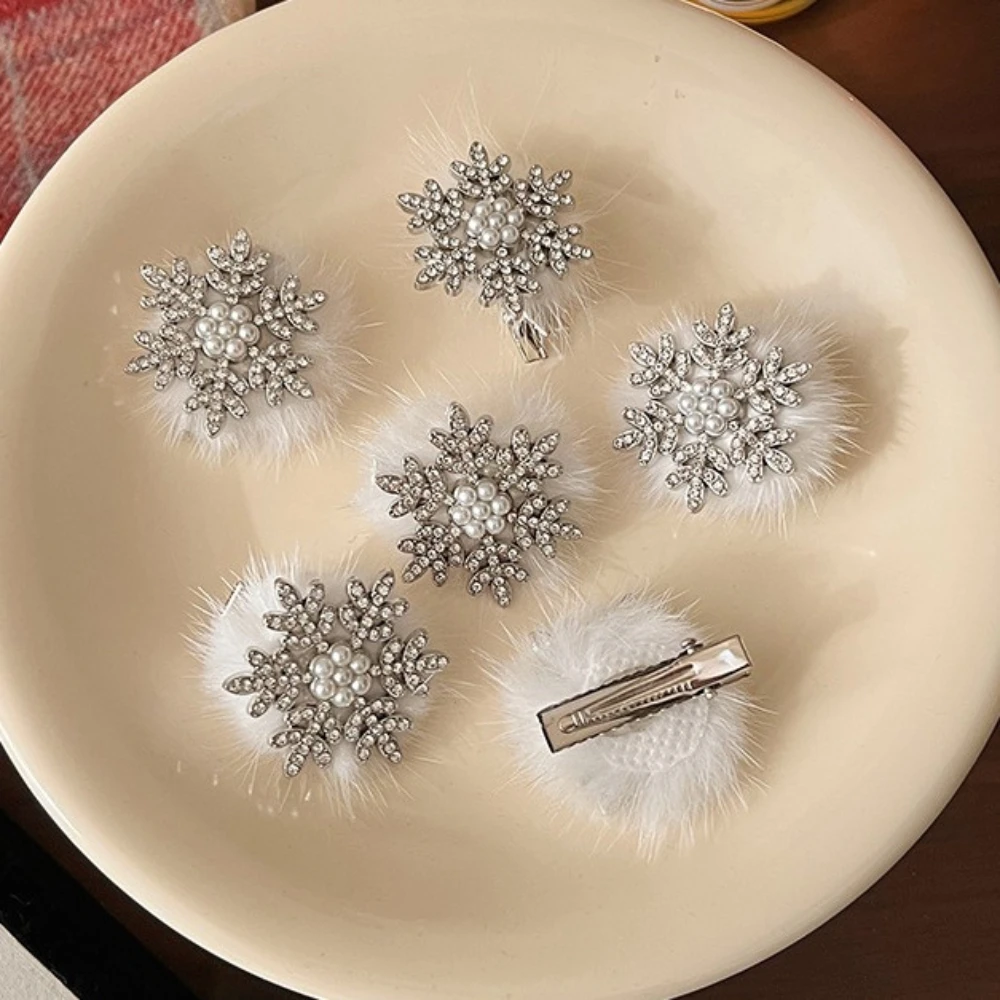 2 шт., женские заколки для волос в виде снежинок