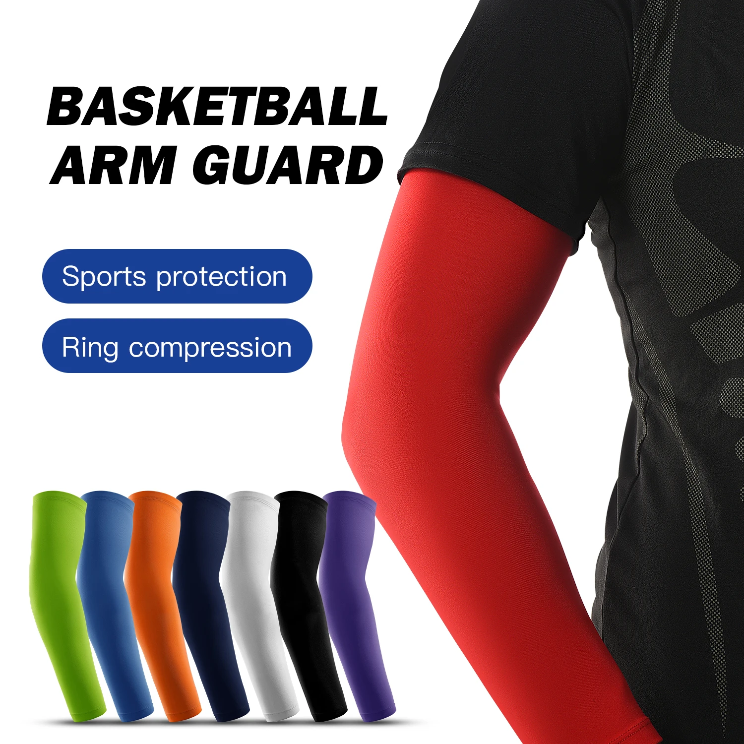 Mangas de brazo de piezas para adultos y jóvenes, Mangas de tirador de baloncesto, codo, antebrazo para fútbol, baloncesto, voleibol y fútbol, 1 ud.