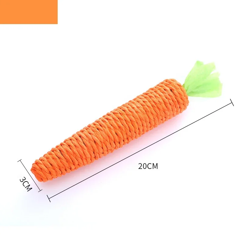 ของเล่นแมวเสียงแครอทสัตว์เลี้ยงผลิตภัณฑ์กัดกระดาษเชือก Scratcher ทําความสะอาดฟัน Interactive Play แมวแครอท Chew ของเล่นสําหรับแมว
