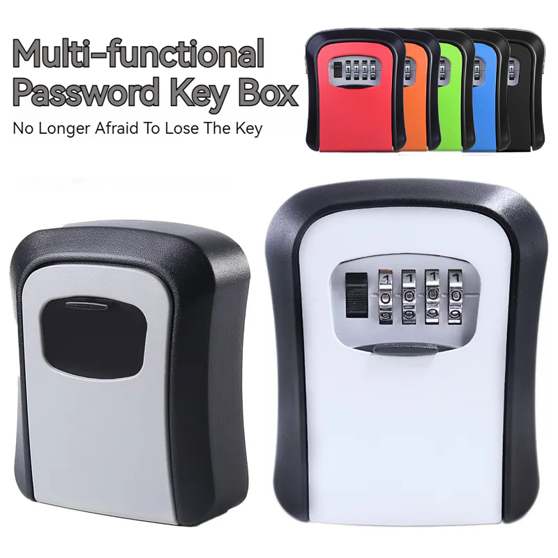 Caja de Seguridad para llaves de montaje en pared, organizador secreto de almacenamiento, resistente a la intemperie, combinación de 4 dígitos, contraseña, código de seguridad, nokey Home