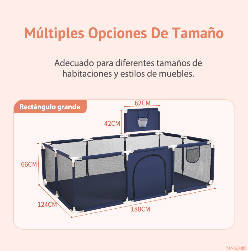PANGDUBE-parque de juegos para bebés, cerca de tela gruesa de tubos de acero, valla de actividades para bebés