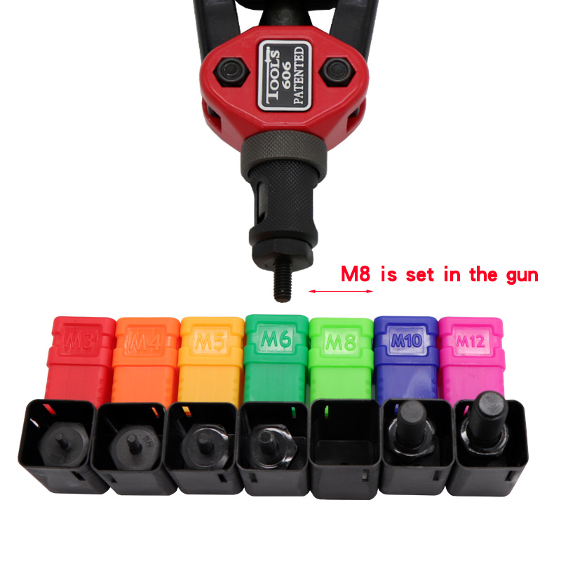 HIFESON Pistola de porca de rebite com rosca manual 70/95/300PCS Inserção de porcas Ferramenta de rebitador manual para porca M3 M4 M5 M6 M8 M10 M12