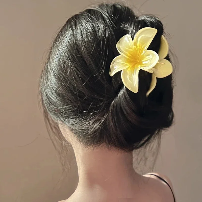NewFlower-Pinzas para el pelo para mujer y niña, pasador con forma de garra de cangrejo, horquillas de cola de caballo, tocado de playa, accesorios para el cabello