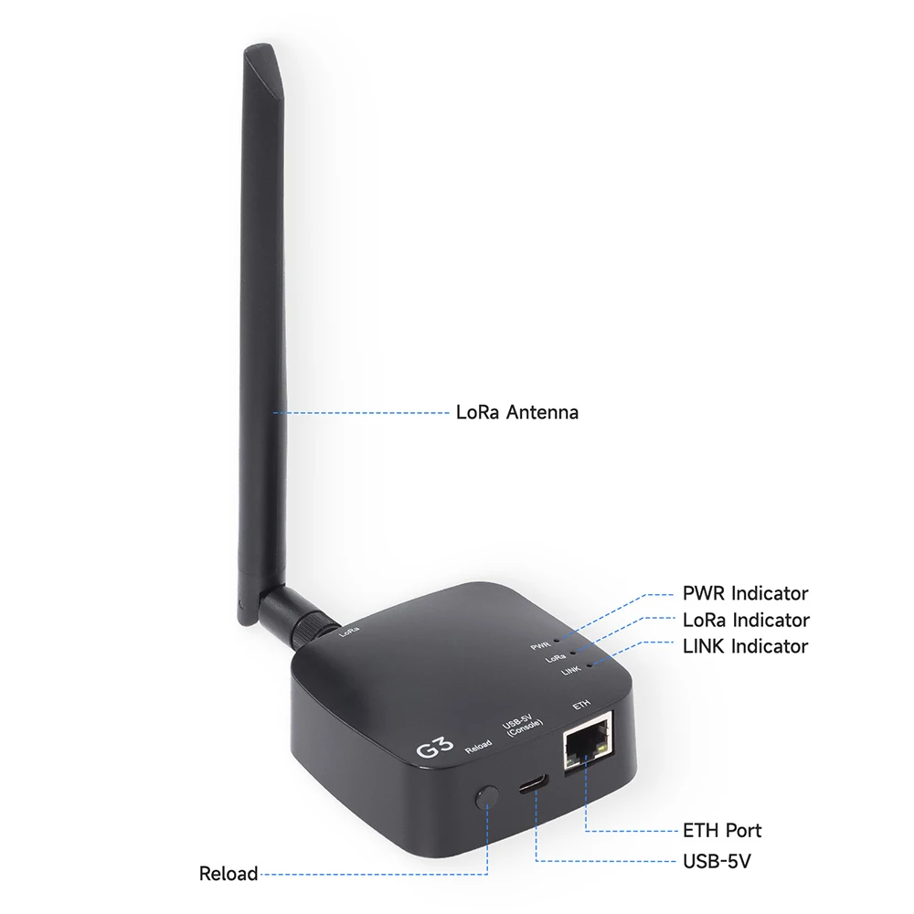 Elecrow ThinkNode G3 LoRaWAN Gateway de un solo canal alimentado por ESP32-S3 compatible con WiFi/Ethernet compatible con actualizaciones remotas de firmware