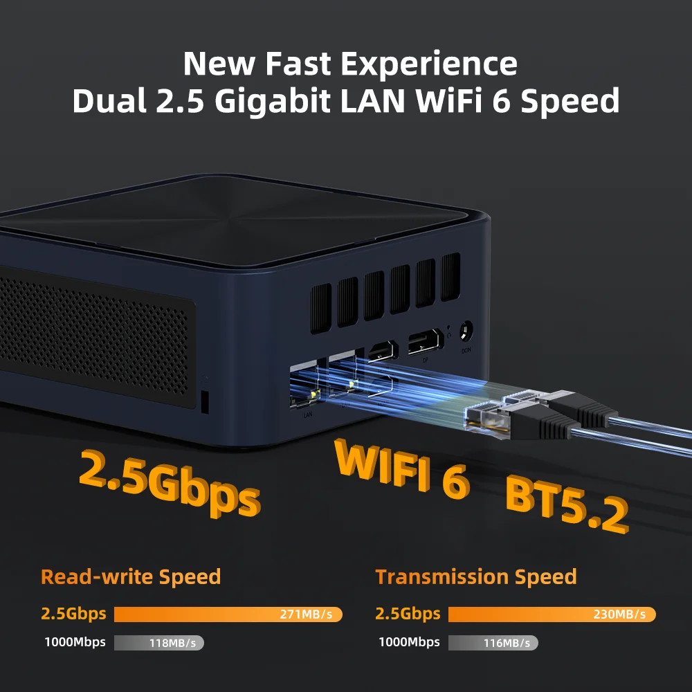 ZXIPC Mini PC AMD Ryzen 7 8745HS R5-6600H R7-7735HS R7-7840HS DDR5 M.2 NVME SSD compatible con pantalla HDMI 4K/WiFi6/USB3.2/oficina