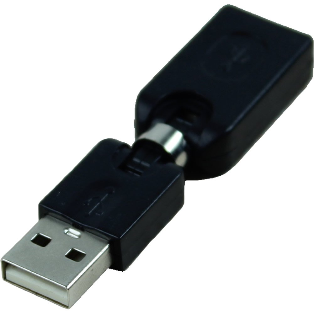 黒い角度の延長アダプター,USB 2.0オス-usbメス,360度回転