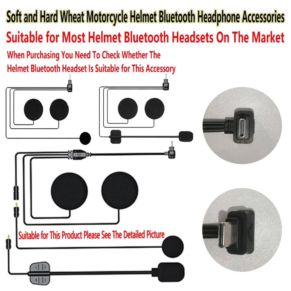 Capacete da motocicleta fone de ouvido bluetooth intercom microfone acessórios universais capacete completo meio capacete 3/4 capacete face-off capacete