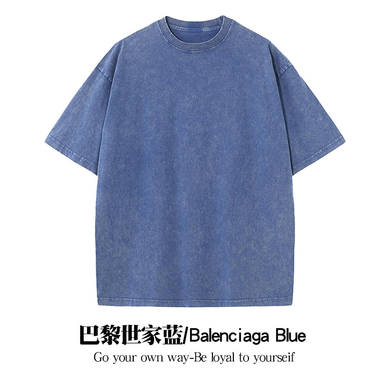 Camiseta lavada de verano para hombres y mujeres, camiseta holgada de algodón con cuello redondo de gran tamaño, camisetas coreanas Y2k, camiseta informal Vintage de manga corta