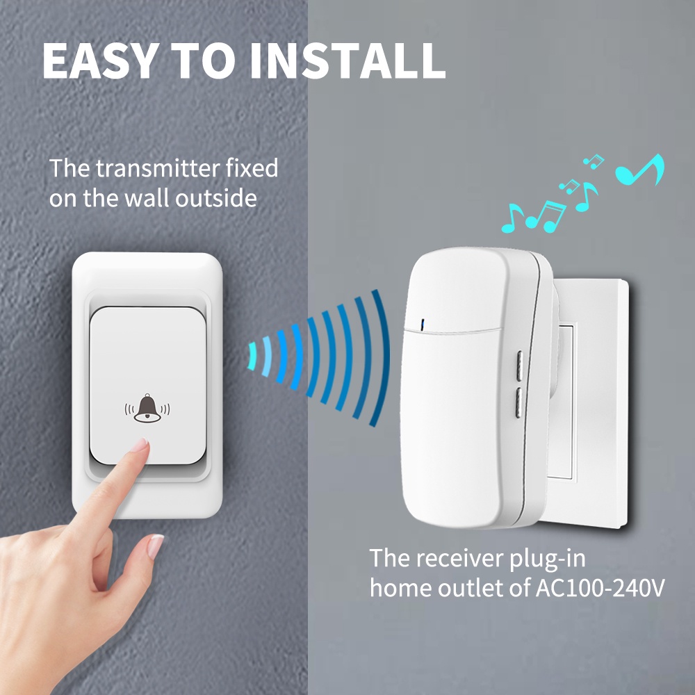 กลางแจ้งไร้สาย Doorbell กันน้ํา House CHIME Kit 300M REMOTE EU UK US Plug บ้านสวนระยะไกลยินดีต้อนรับ My Melody ประตู Bell