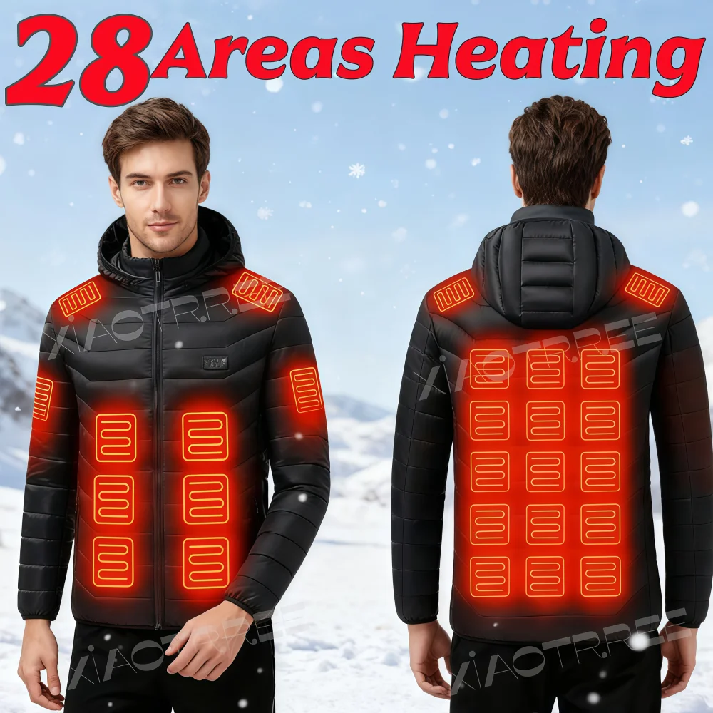 28 áreas jaqueta de aquecimento das mulheres dos homens inverno usb aquecido jaquetas inteligente aquecido roupas esqui acampamento à prova dwaterproof água quente auto aquecimento