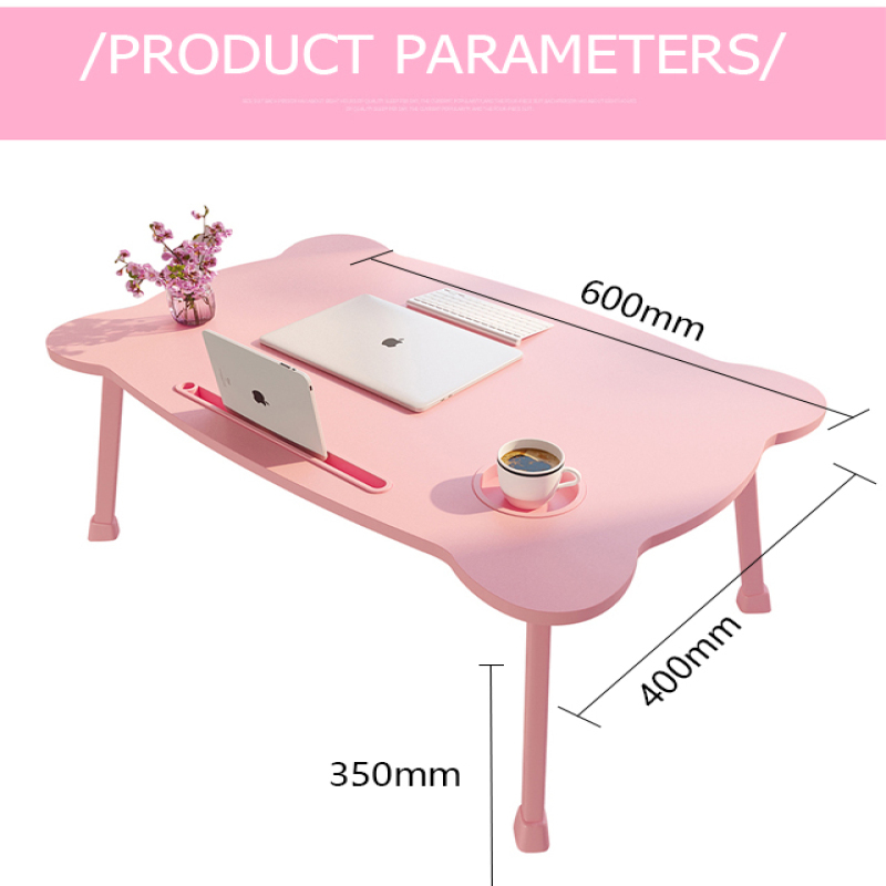 Portable Foldable Lazy Study Table Multifunctional Simple Laptop Desk with Cup Holder Card Slot for for Bedroom or Living Room