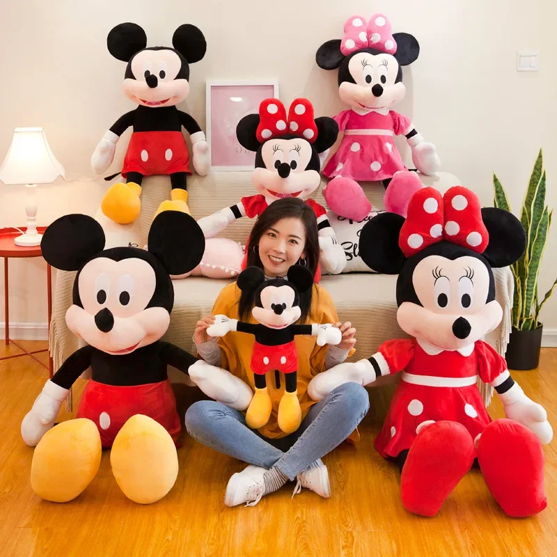 MINISO 디즈니 미키 마우스 플러시 장난감 카와이 애니메이션 미키 미니 인형 봉제 모델 장식 인형 어린이 생일 선물