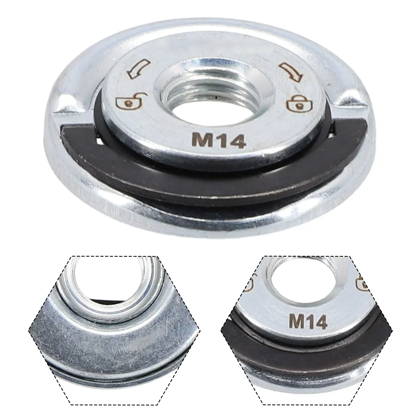 M14 Quick Release Self-Locking Grinder Pressing Plate Flange Nut Power Chuck Tools Common Thread Angle Grinder
