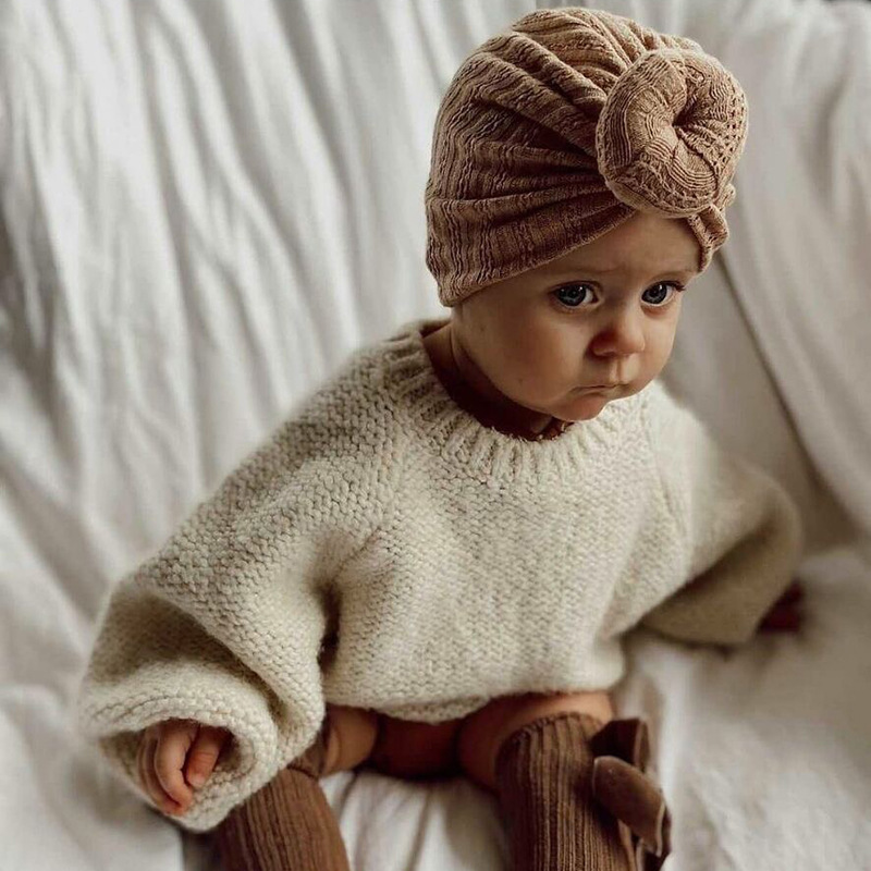 Chapéus atados para bebê menina gorro arco bandana infantil turbante recém-nascido cabeça acessórios chapéu de inverno quente bonnet bonés mãe crianças