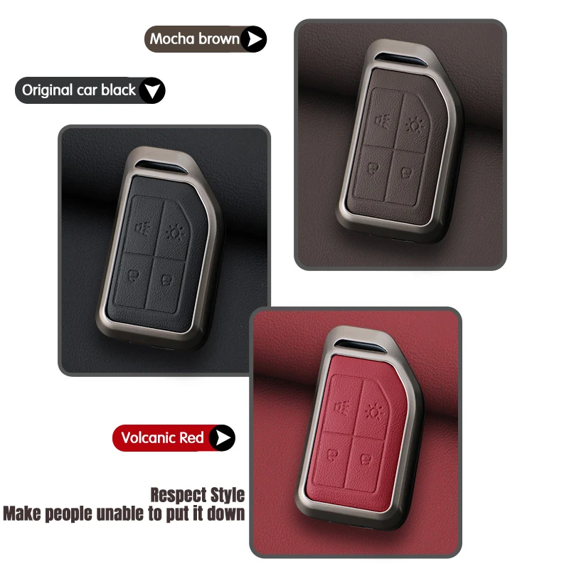 Baru sarung kunci jarak jauh pintar mobil kulit Aloi seng penutup untuk Volvo XC60 V60 S60 S80 XC70 V40 Aksesori gantungan kunci motif otomatis