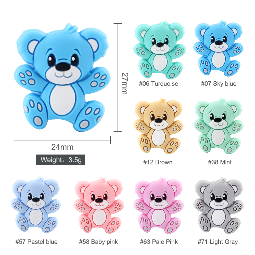 Giữ & Phát Triển 5 Chiếc Viền Silicone Động Vật Koala Nicorns Silicone Cho Bé Hạt Cho Núm Vú Giả Kẹp DIY Dễ Thương Mọc Răng Đồ Chơi bé Miếng Dán
