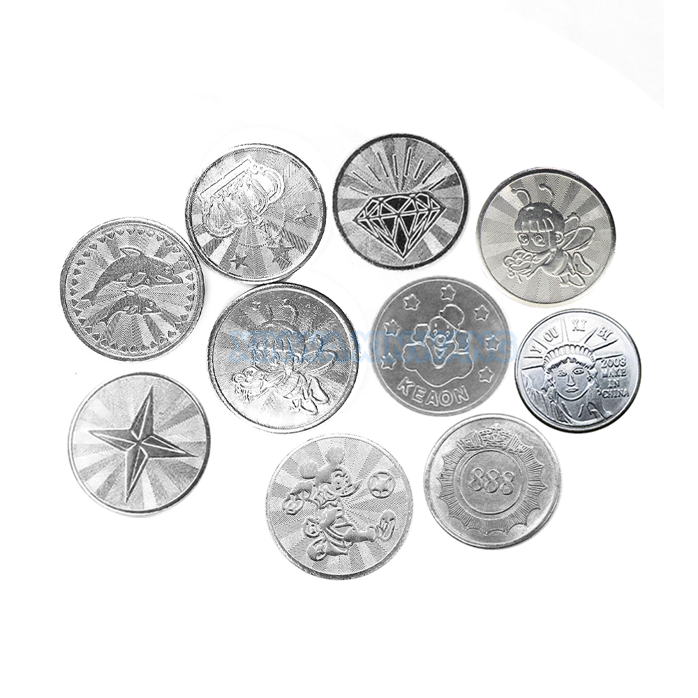 100PCS Münzen Tokens Edelstahl Sammeln Medaillen Für Arcade-Spiel Kran Klaue Automaten Auto Waschen Flipper Teile