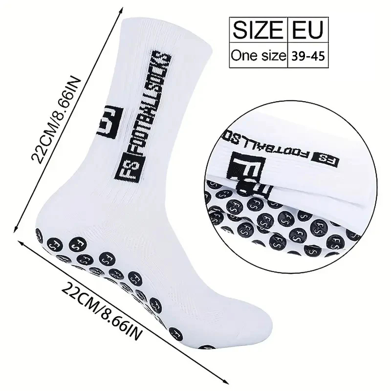 2025 New FS Anti slip Adhesive Football Socks Men's Middle Tube Anti sweat and Odorous Football Sports Cycling Socks