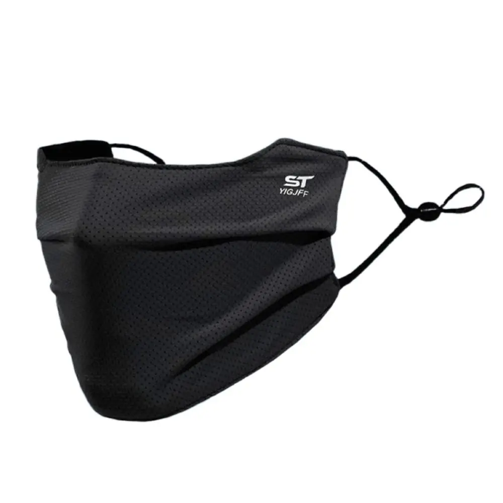 Masque facial en Nylon, Protection solaire, réutilisable, respirant, en soie glacée, lavable, couleur unie, UV, pour l'extérieur