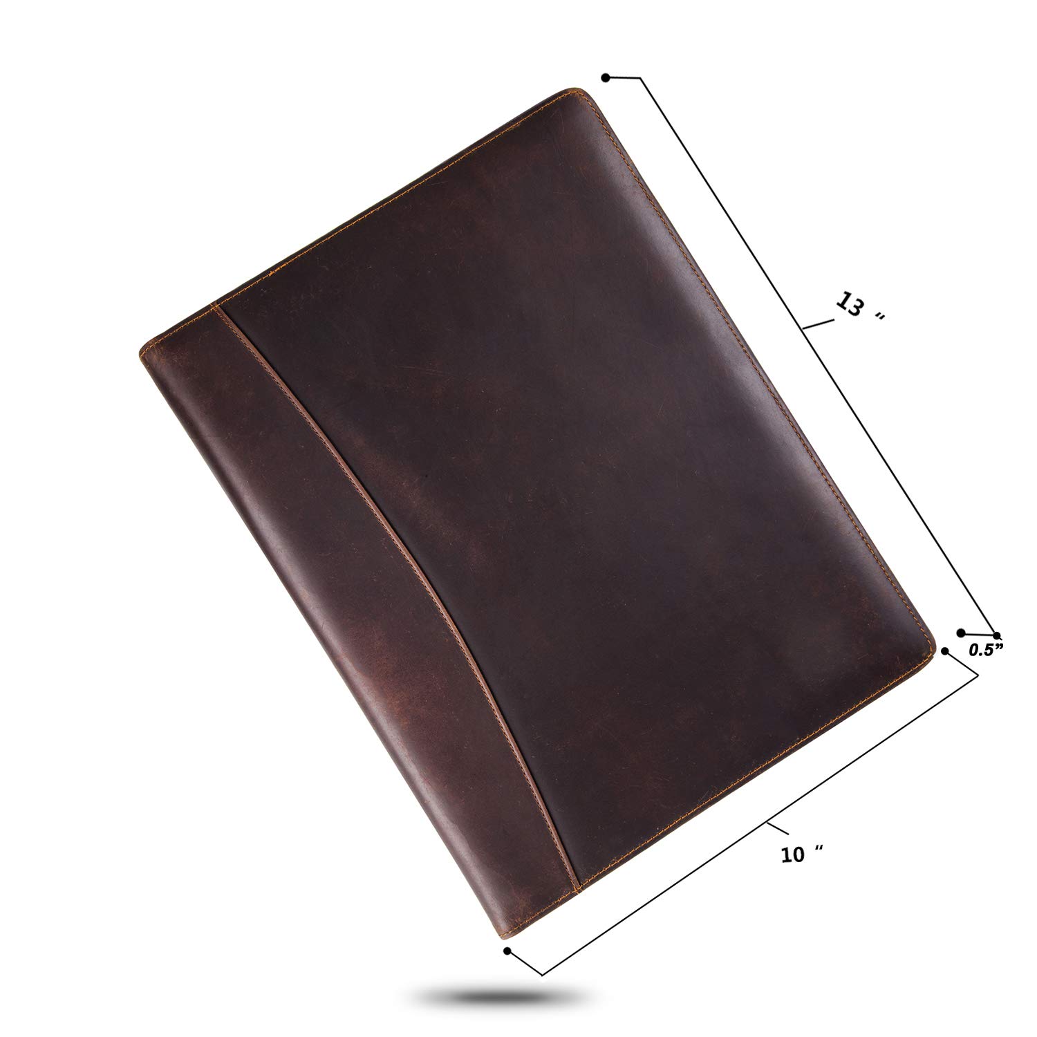 Vintage Genuine Leather Notepad Clipboard A4 Folder Legal Pad iPad 10.5" Tablet Case 33.5x25.4x3cm 0.8kg