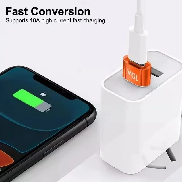 Adattatore da USB a tipo C 10A OTG USB 3.0 tipo C maschio a USB femmina convertitore trasferimento dati di ricarica rapida per MacBook iPhone Samsung