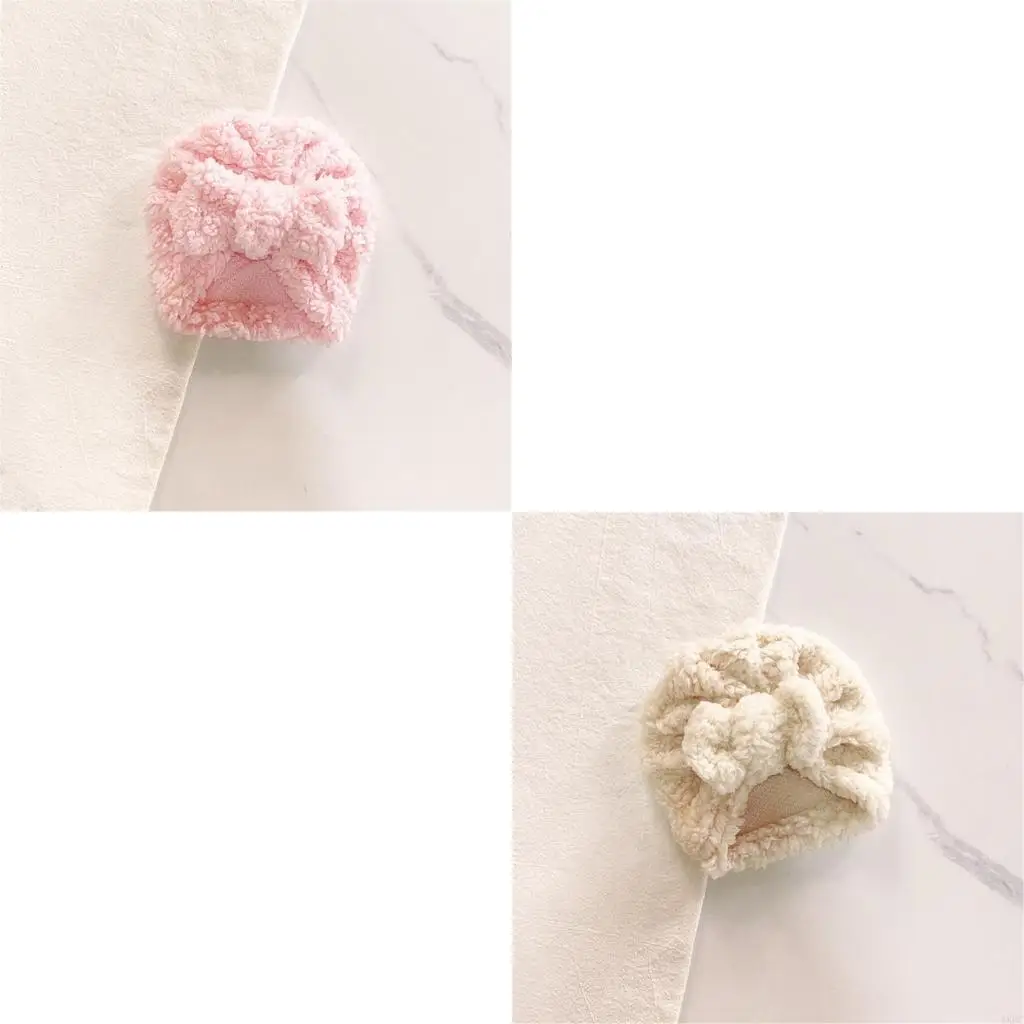 Topi bayi yang baru lahir yang lucu hangat & nyaman topi turban lambswool untuk anak laki -laki & perempuan 4xbc