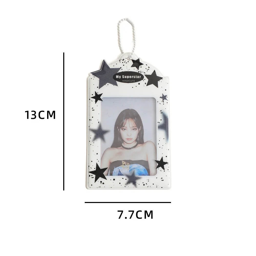 Kawaii Star 3 นิ้วผู้ถือโปสการ์ดโปสการ์ดอัลบั้มที่มีสีสันการ์ดกระเป๋าภาพKpop Idolการ์ดรวบรวมOrganizerเครื่องเขียน