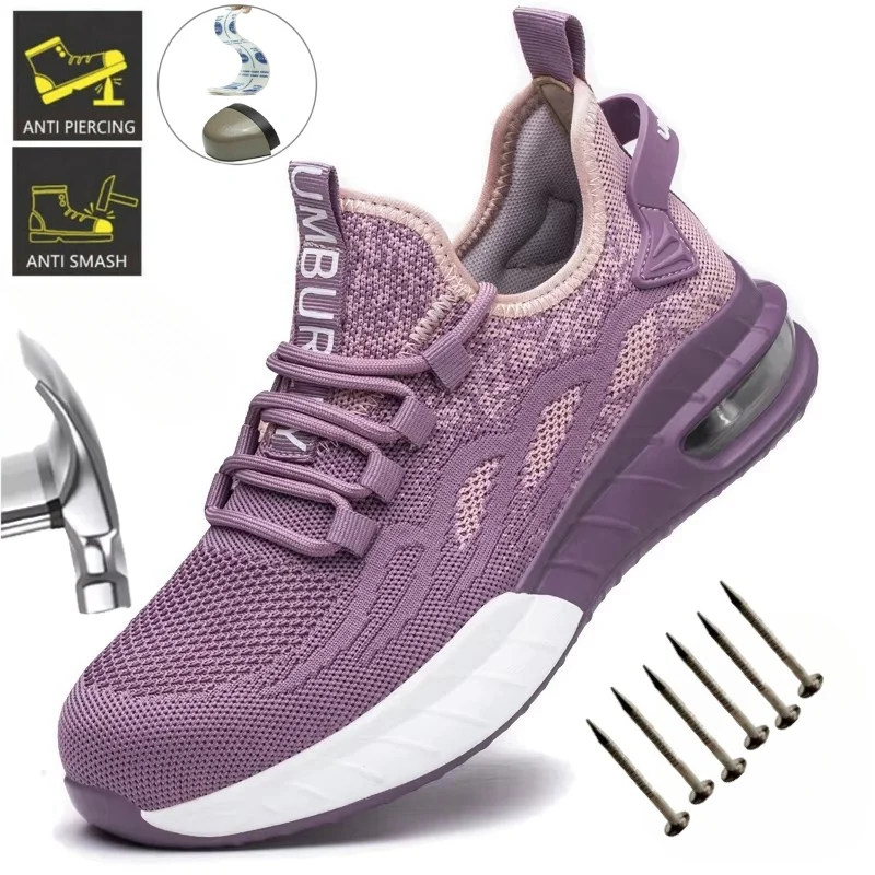Scarpe antinfortunistiche da donna per stivali antinfortunistici da lavoro Puntale in acciaio traspirante Scarpe da ginnastica sportive da lavoro a prova di foratura Stivali tattici da costruzione