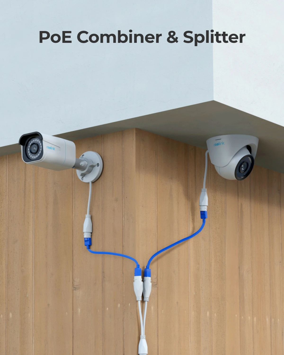 Reolink RLA-POECS1, combinador y divisor PoE resistente al agua, ejecutar dos cámaras en un solo cable, diseñado para usar cámaras PoE