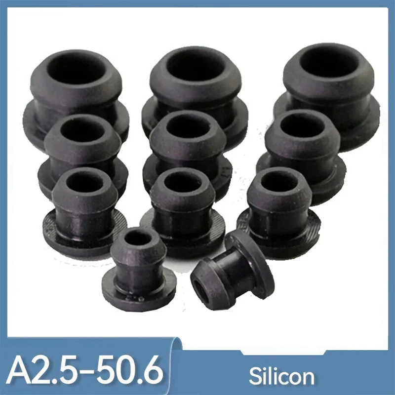 1-10 Uds 2,5-50,6mm negro cónico a presión goma de silicona tipo T enchufe tapas ciegas insertos de tubo a prueba de tapón de alta temperatura