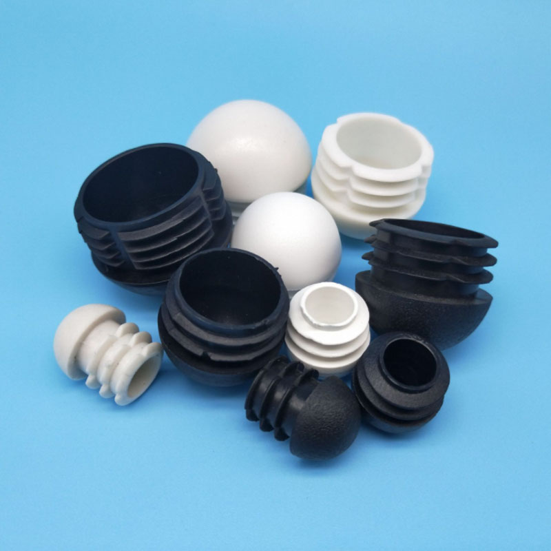 Schwarz/Weiß Kunststoff Runde Rohr Stecker Rohr Rutschfeste Stuhl Bein Fuß Staub Abdeckung Gewölbte End Kappen Boden schutz Pad Durchmesser 13mm-40mm