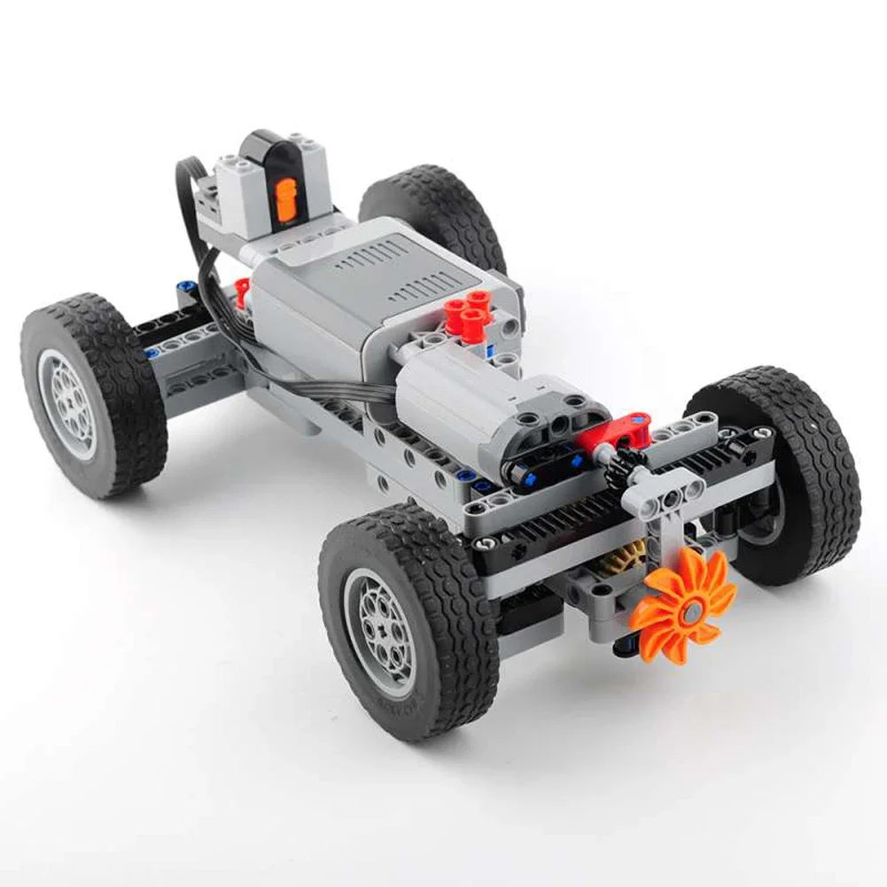 RC Car Chassis Electric Four-Wheel Drive Technical Building Blocks Power Function Motor IR Remote Control Reciever MOC Bricks