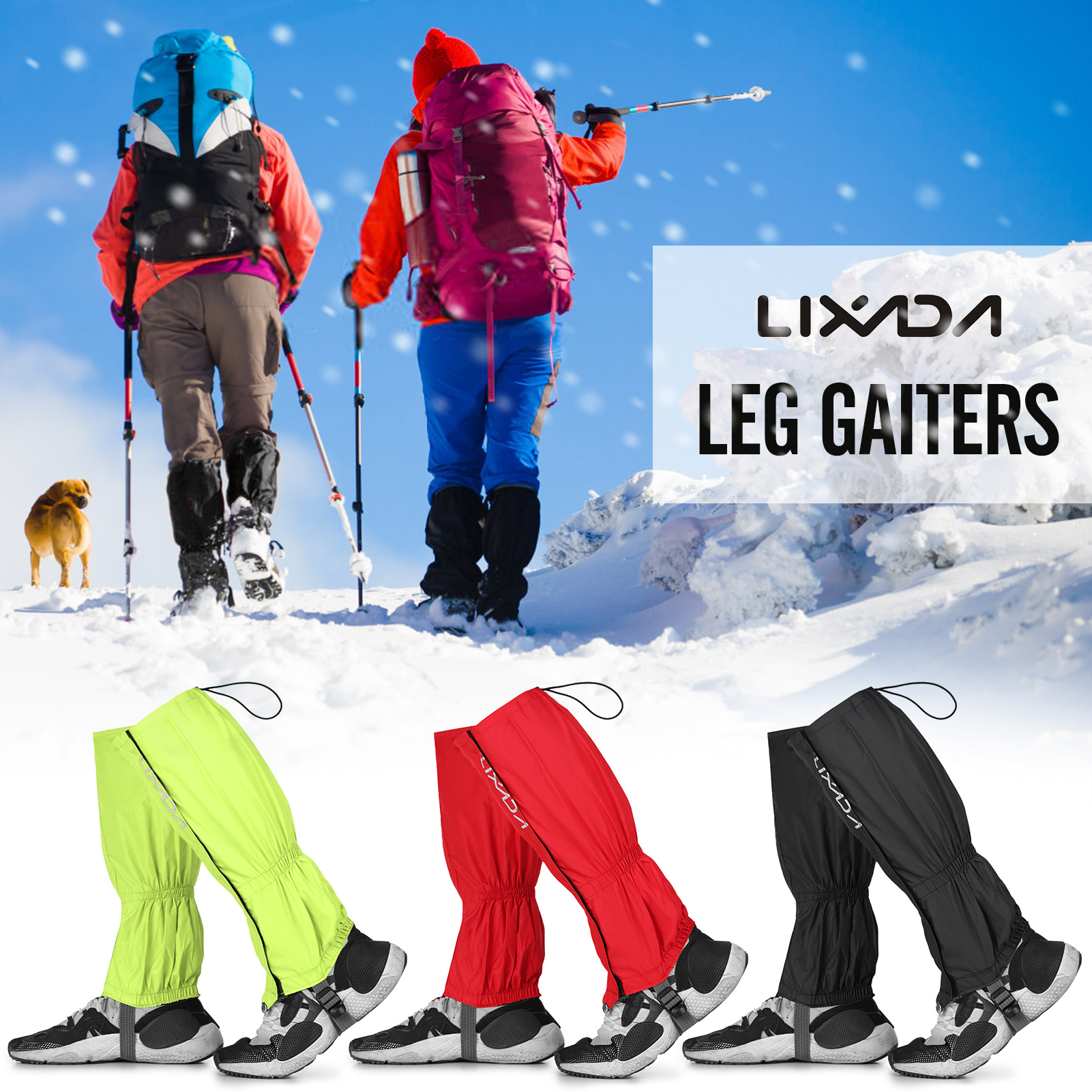 Lixada polainas esqui ao ar livre acampamento caminhadas escalada impermeável neve legging à prova de vento teekking deserto botas de neve sapato capa