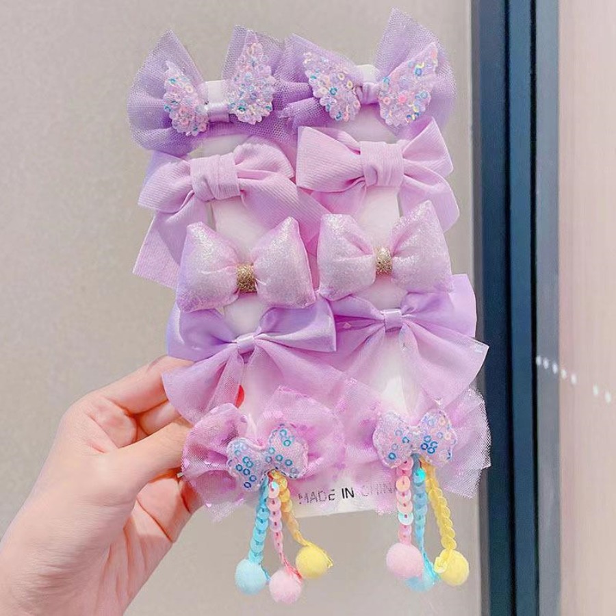 [10-delige set] kinderen boog haarspeld nieuwe schattige prinses meisjes gebroken haar pony clip baby haaraccessoires groothandel