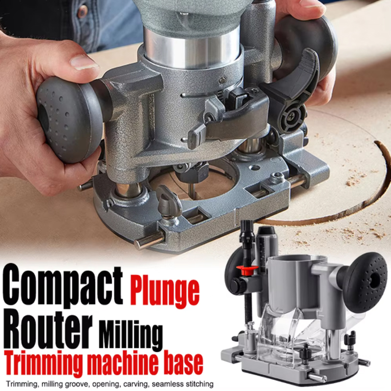 Base de routeur plongeante compacte, ouverture des rainures de coupe, mise en œuvre par voiture T1, aluminium, presse de routeur électrique, fraiseuse