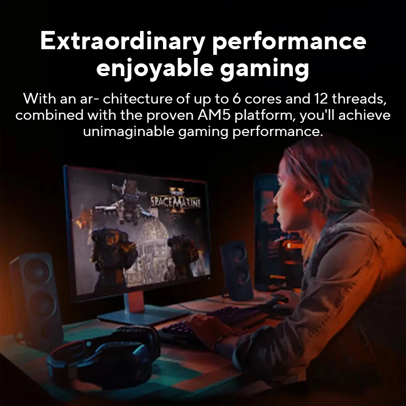 AMD Ryzen 5 9600 tout nouveau processeur 5.2GHz 6 cœurs 12 threads 38 mo de Cache 4NM TDP 65W Socket AM5 processeur de jeu sans emballage
