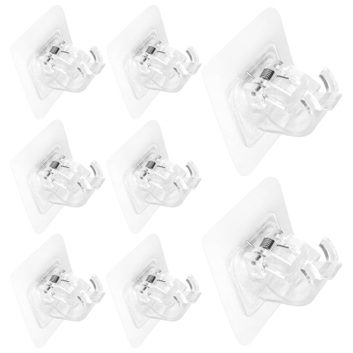 家庭用ドリルロッドホルダーなし、カーテンロッドホルダーフック、ネイルフリーフック、8個