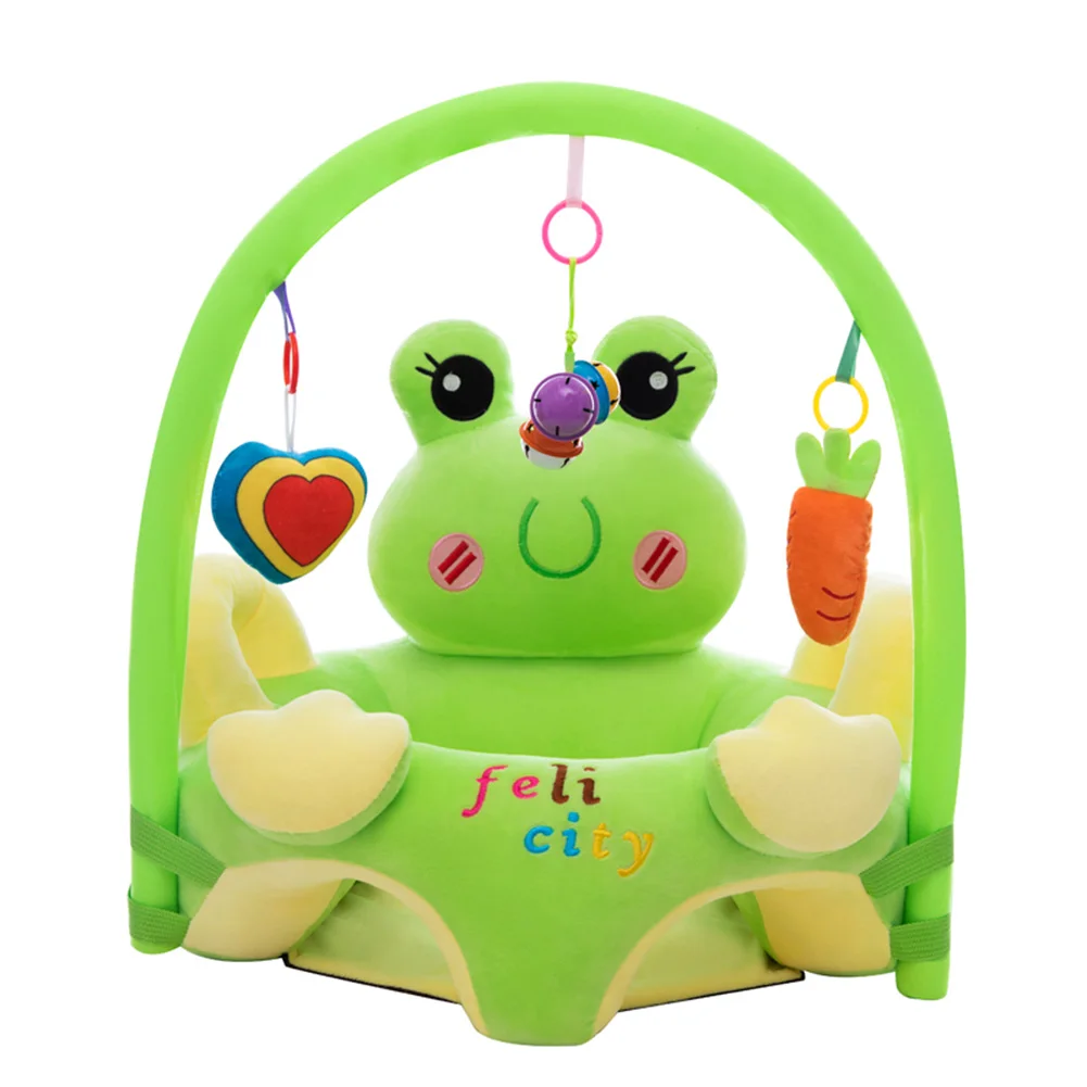Bebê dos desenhos animados anti queda aprendizagem assento sofá das crianças ferramenta de aprendizagem mãe e bebê educação precoce sofá capa com pólo e brinquedo