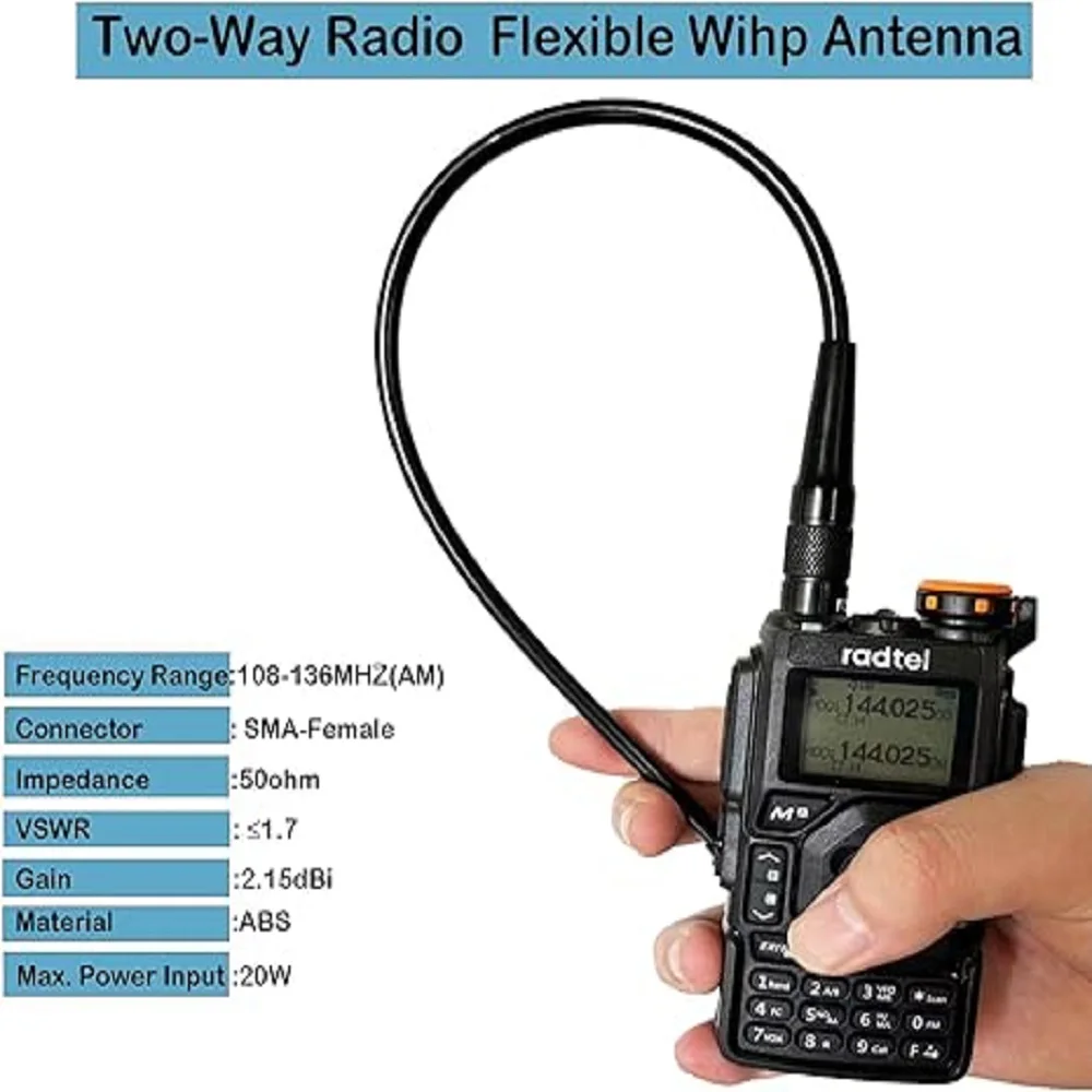 Không Khí Hàng Không Ban Nhạc Flex Roi Ăng Ten 108-136Mhz Cho Radtel Rt-490 Rt-68 Rt-4b Rt-830 Rt-850 Rt-890 Rt-470 Rt-420 và Nhiều Hơn Nữa