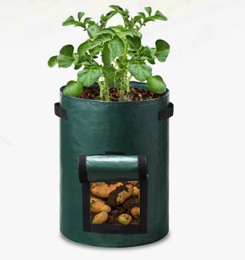 1pc Garten Kartoffel anbau Beutel Pe Stoffe Garten verdicken Topf Gemüse Pflanzer Wanne mit Griffen und Zugangs klappe